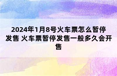 2024年1月8号火车票怎么暂停发售 火车票暂停发售一般多久会开售